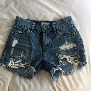 Distressed JBD jean cut off shorts - medium wash